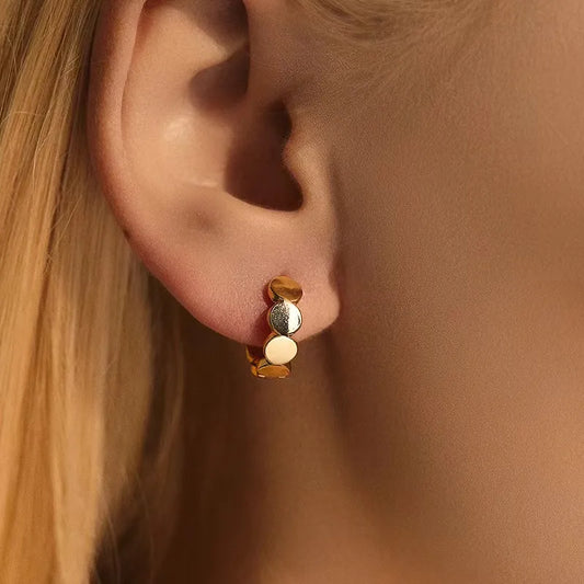 1 Pair Simple Style Streetwear Round Copper Drop Earrings