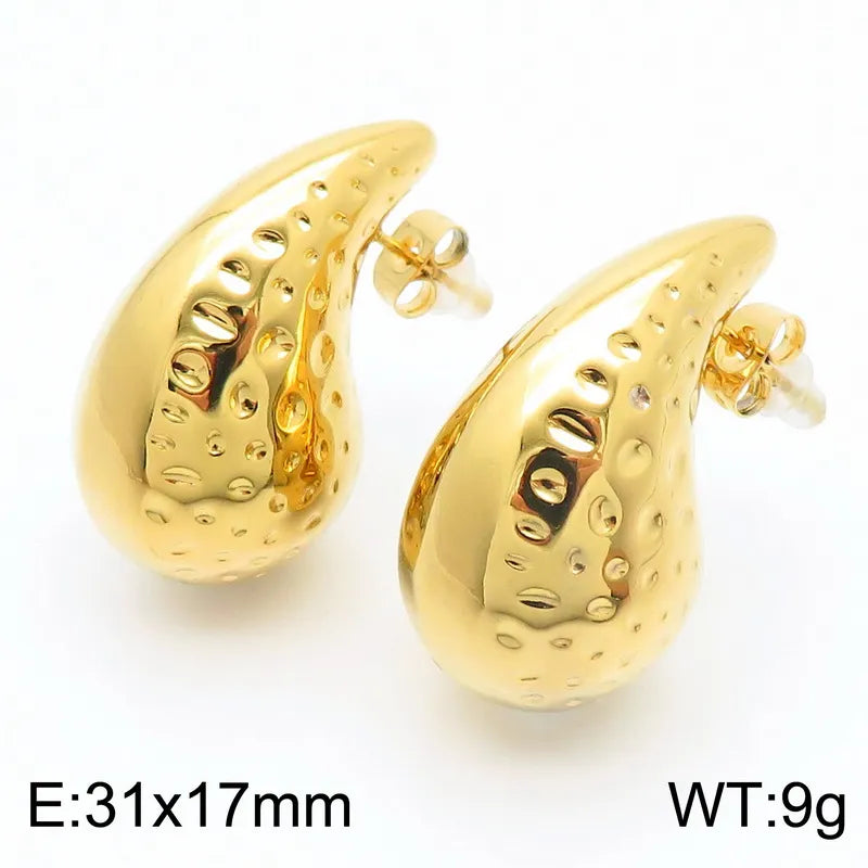 1 Pair Simple Style Water Droplets Stainless Steel Ear Studs