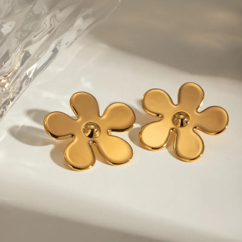 1 Pair Sweet Flower 304 Stainless Steel Ear Studs