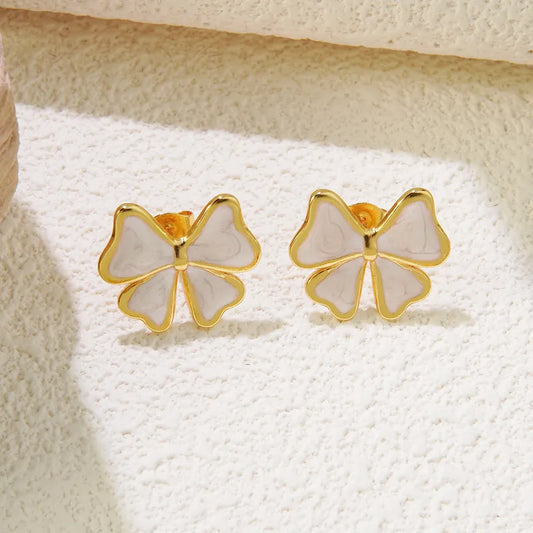 1 Pair Sweet Simple Style Bow Knot 304 Stainless Steel Imitation Gold Ear Studs