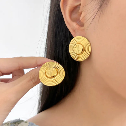 1 Pair Sweet Simple Style Commute Circle Round 304 Stainless Steel 316 Stainless Steel 18K Gold Plated Ear Studs