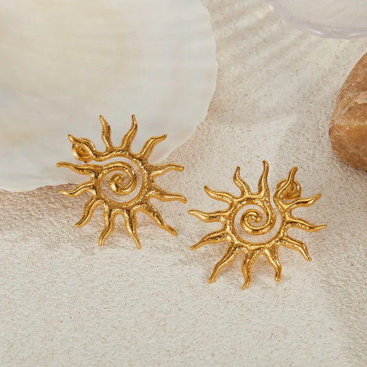 1 Pair Sweet Simple Style Sun 304 Stainless Steel Ear Studs