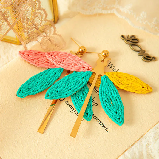 1 Pair Vacation Beach Dragonfly Plating Stainless Steel Gold Plated Drop Earrings