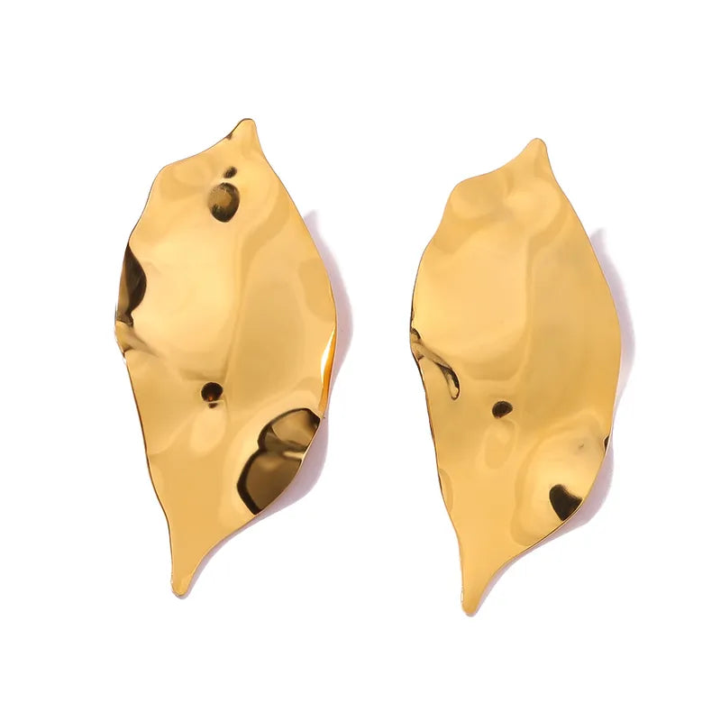 1 Pair Vacation Simple Style Classic Style Leaves 304 Stainless Steel 18K Gold Plated Ear Studs