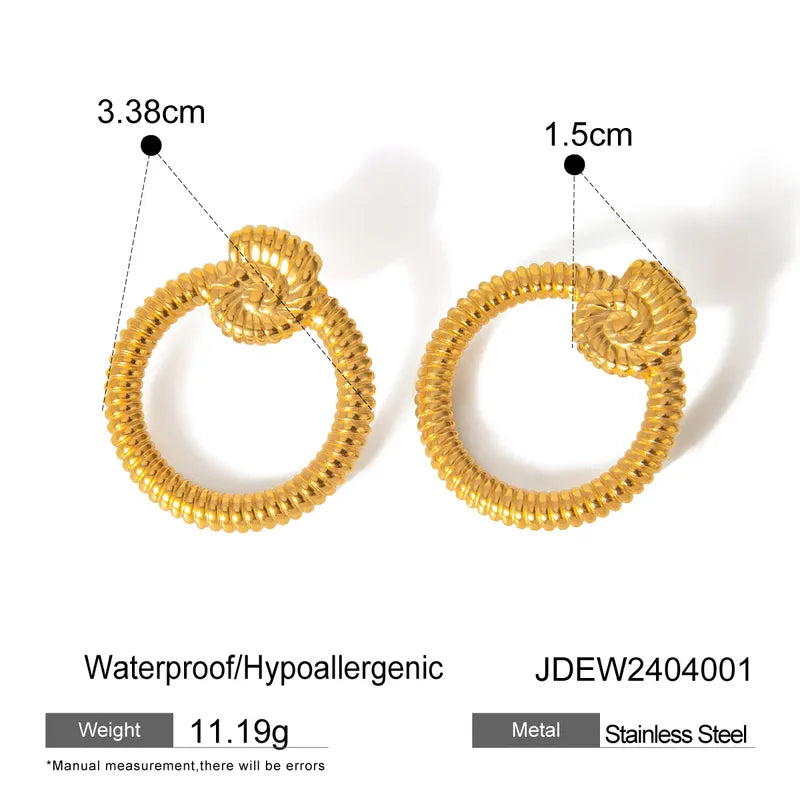 1 Pair Vacation Simple Style Solid Color Plating 304 Stainless Steel 18K Gold Plated Ear Studs