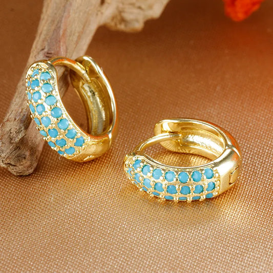 1 Pair Vintage Style Classic Style Round Copper Artificial Crystal Earrings