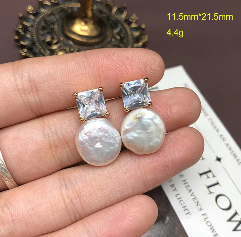 1 Pair Vintage Style Classic Style Round Square Copper Zircon Ear Studs