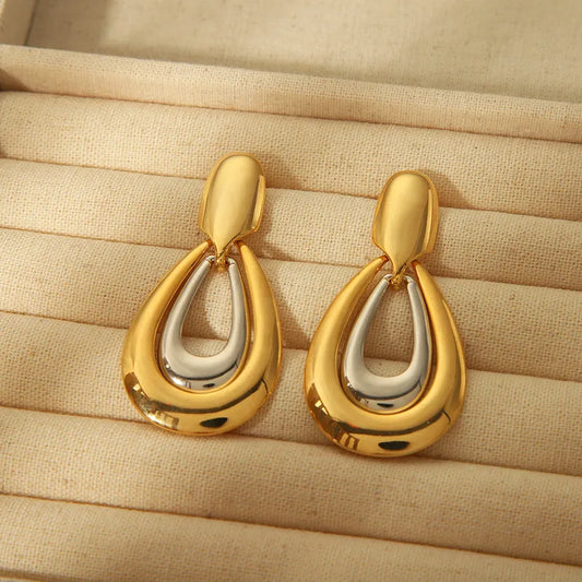 1 Pair Vintage Style Exaggerated Water Droplets Copper 18K Gold Plated Drop Earrings