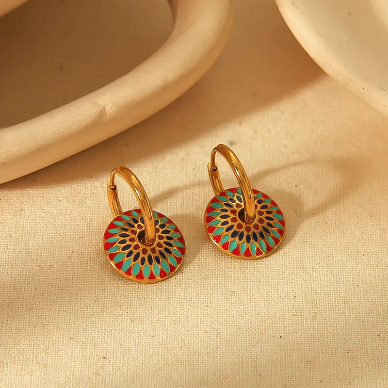 1 Pair Vintage Style French Style Geometric Plating 304 Stainless Steel 18K Gold Plated Drop Earrings