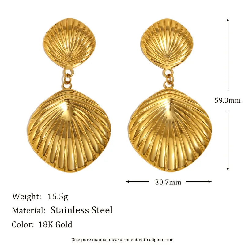 1 Pair Vintage Style Geometric 304 Stainless Steel 18K Gold Plated Drop Earrings