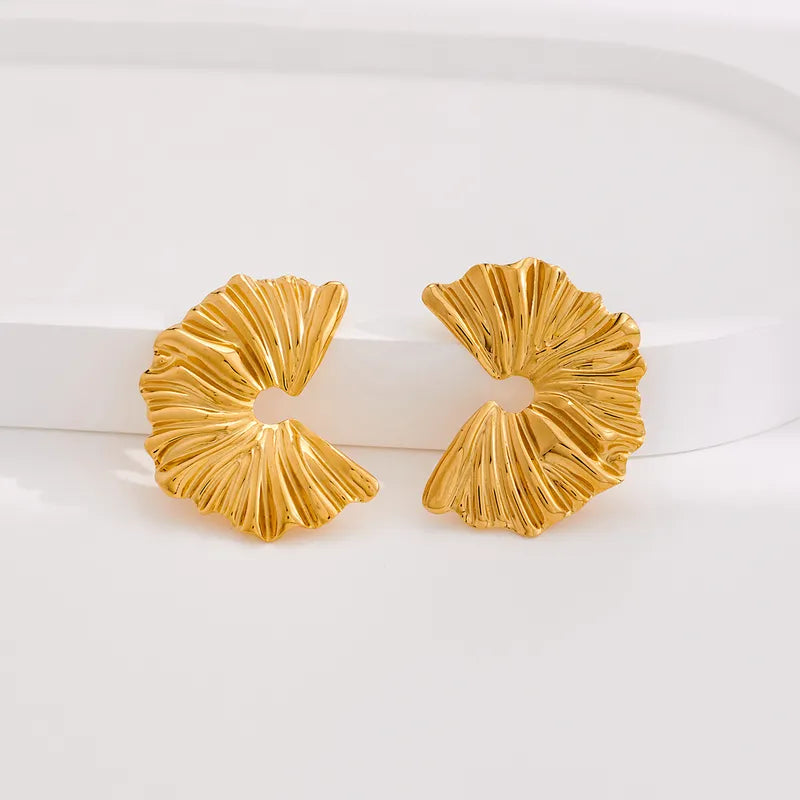 1 Pair Vintage Style Irregular Plating 316 Stainless Steel 18K Gold Plated Ear Studs