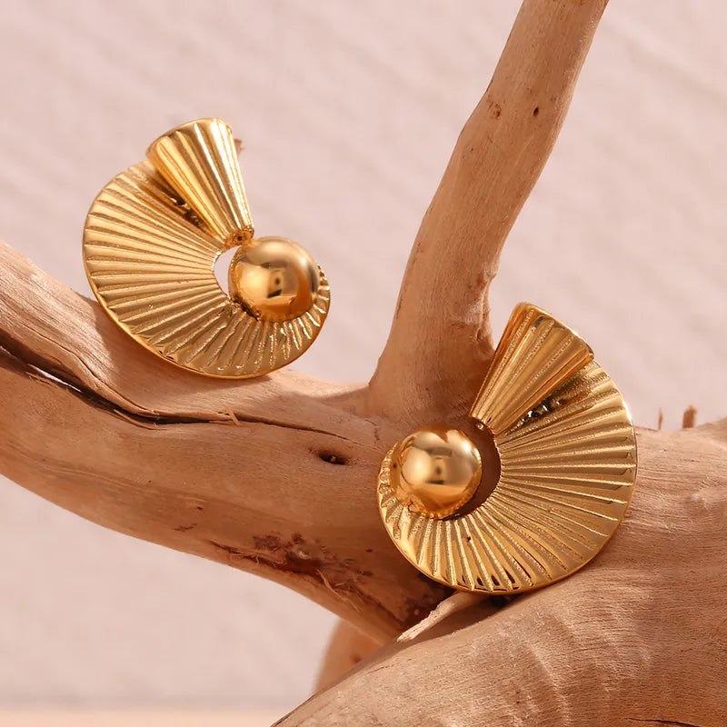 1 Pair Vintage Style Modern Style Classic Style Spiral Plating 316L Stainless Steel 18K Gold Plated Ear Studs