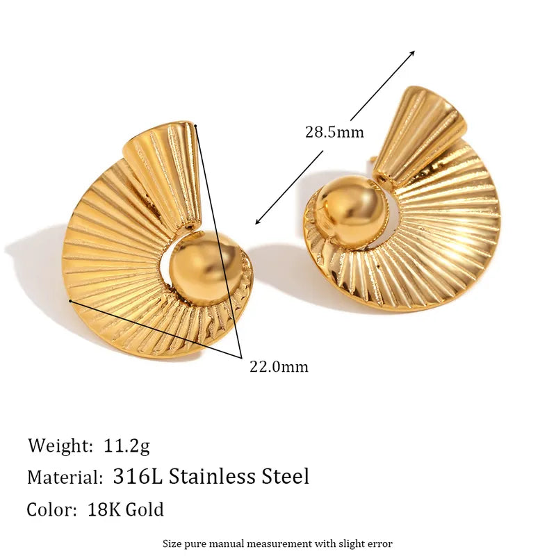 1 Pair Vintage Style Modern Style Classic Style Spiral Plating 316L Stainless Steel 18K Gold Plated Ear Studs