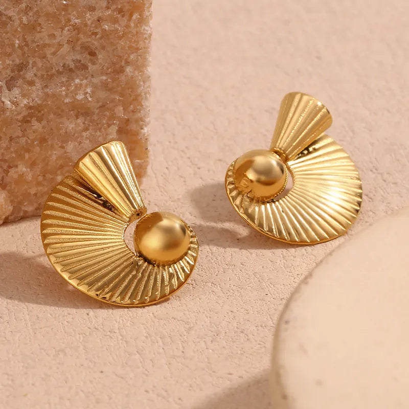 1 Pair Vintage Style Modern Style Classic Style Spiral Plating 316L Stainless Steel 18K Gold Plated Ear Studs