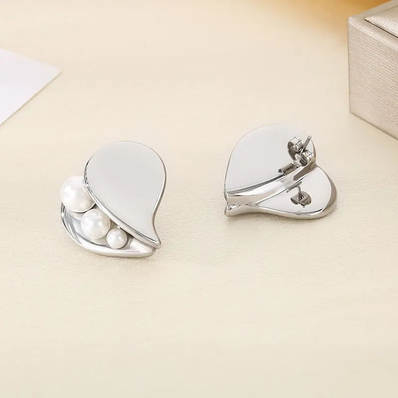 1 Pair Vintage Style Sweet Simple Style Heart Shape 304 Stainless Steel 18K Gold Plated Ear Studs