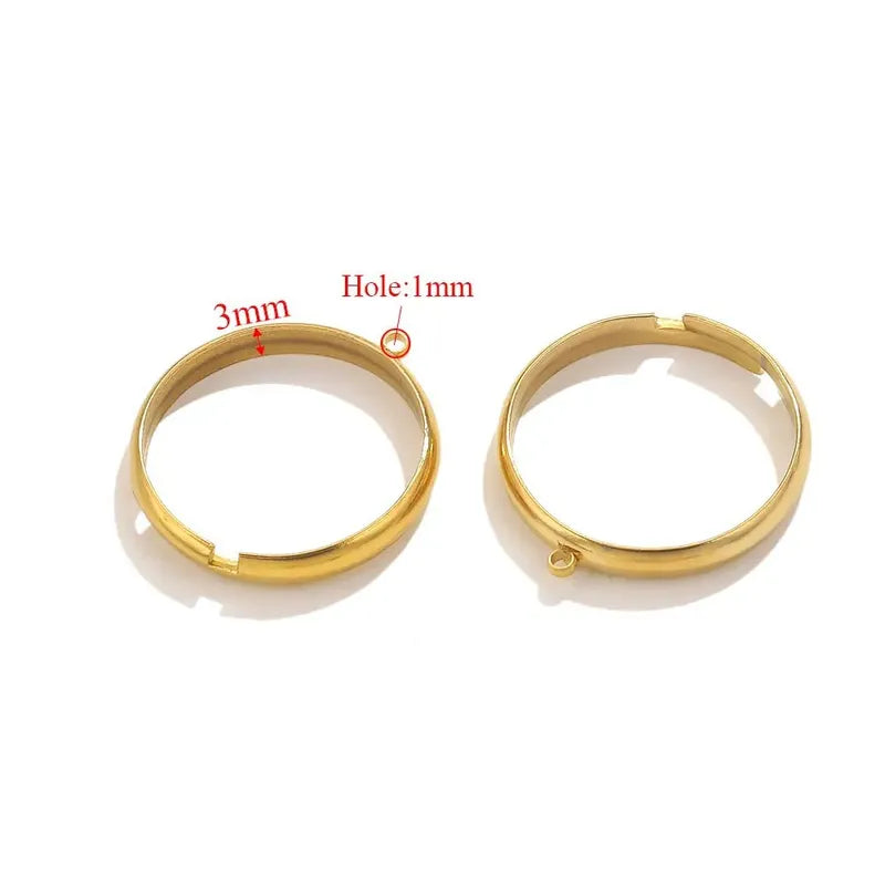 10pcs per package 304 Stainless Steel Solid Color Single Hanger Ring With Hole