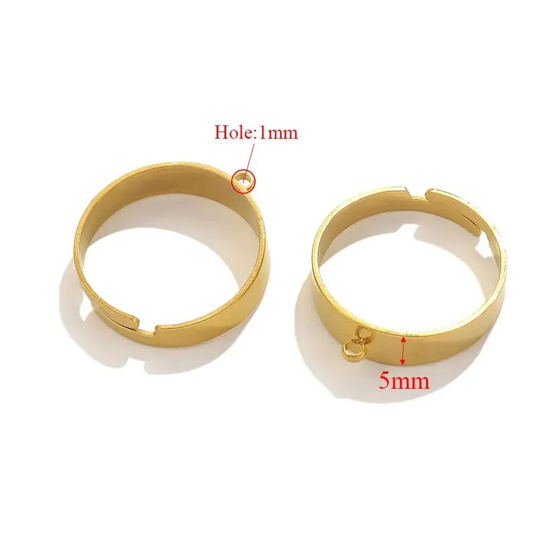 10pcs per package 304 Stainless Steel Solid Color Single Hanger Ring With Hole