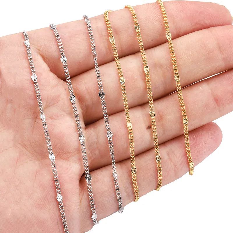 1 Piece 5 M 304 Stainless Steel Solid Color Chain