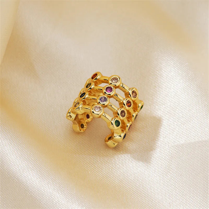 1 Piece Casual Cute Shiny Solid Color Plating Inlay Copper Zircon K Gold Plated Ear Studs