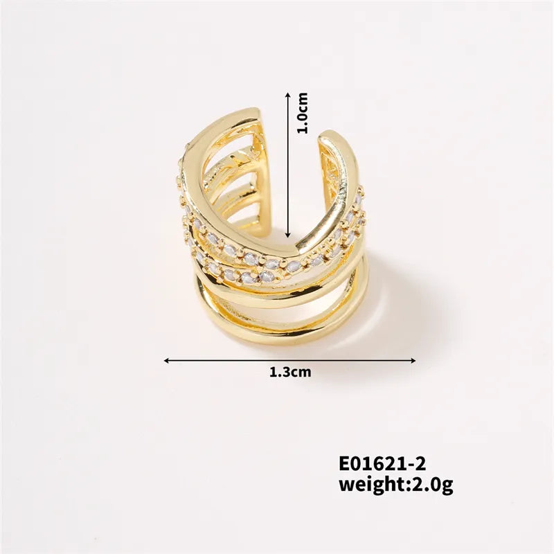 1 Piece Casual Cute Shiny Solid Color Plating Inlay Copper Zircon K Gold Plated Ear Studs