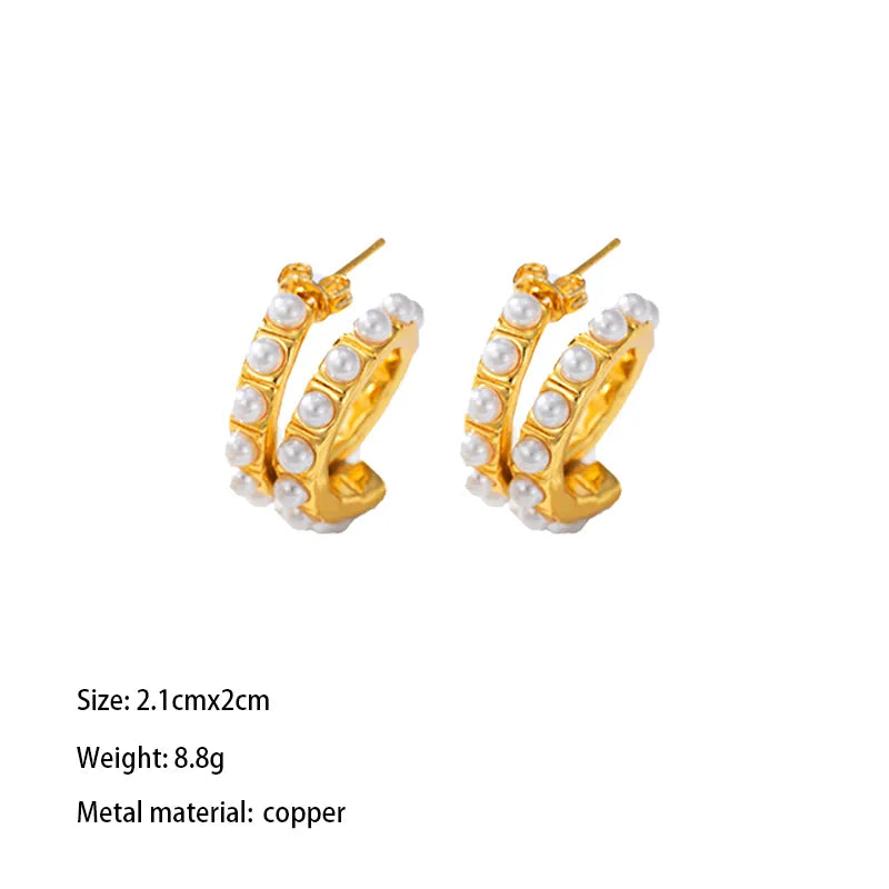 1 Piece Casual Elegant Round Spiral Spiral Stripe Plating Copper Brass 18K Gold Plated Ear Studs