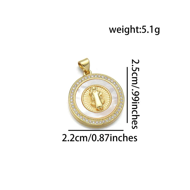 1 Piece Copper Zircon 18K Gold Plated Cross Pendant