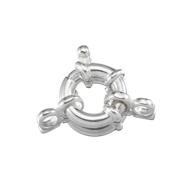 1 Piece Diameter 10mm Diameter 12mm Diameter 14mm Hole 2~2.9mm Sterling Silver Solid Color Polished Jewelry Buckle