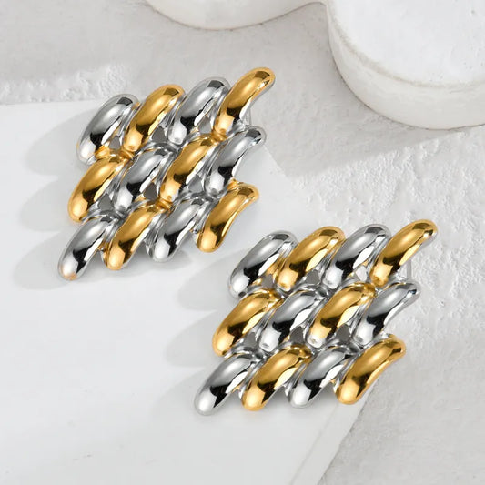 1 Piece Elegant Streetwear Cool Style Irregular Irregular 304 Stainless Steel 18K Gold Plated Ear Studs