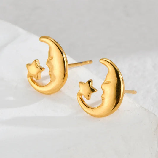 1 Piece Elegant Sweet Streetwear Star 304 Stainless Steel 18K Gold Plated Ear Studs