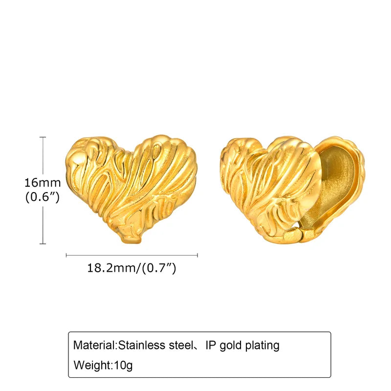 1 Piece Simple Style Classic Style Pentagram Star Heart Shape Plating 201 Stainless Steel 18K Gold Plated Ear Studs