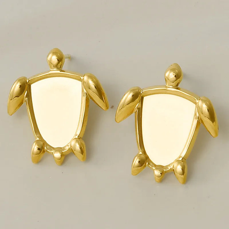 1 Piece Simple Style Classic Style Tortoise Plating 304 Stainless Steel Ear Studs