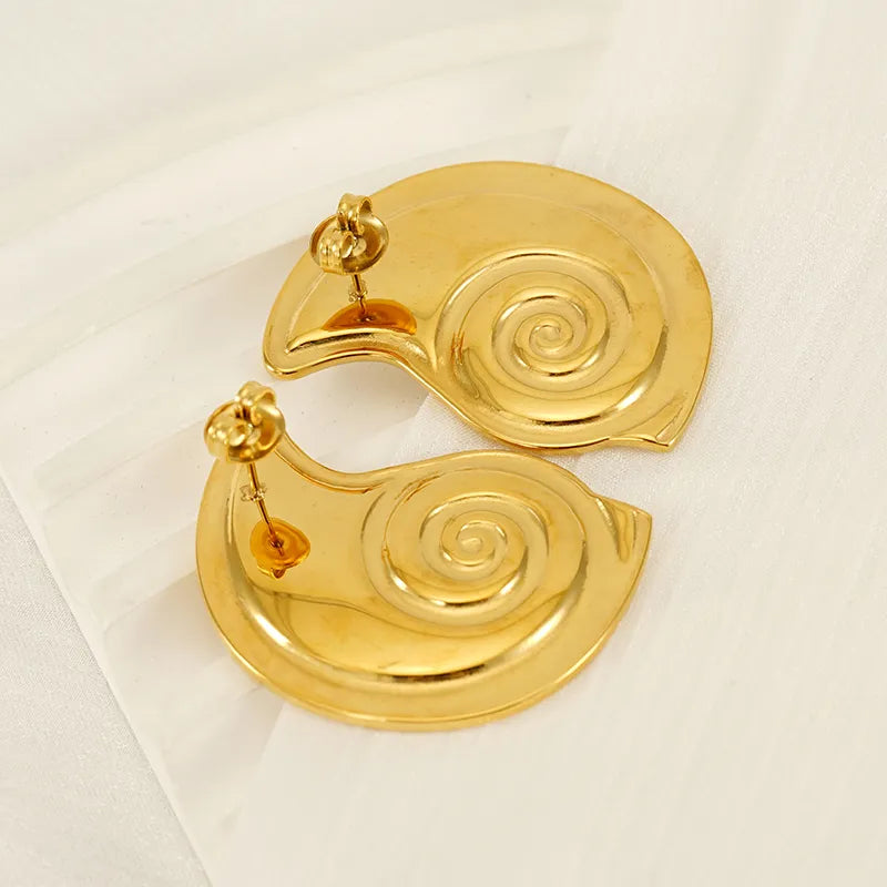 1 Piece Simple Style Conch 304 Stainless Steel 18K Gold Plated Ear Studs