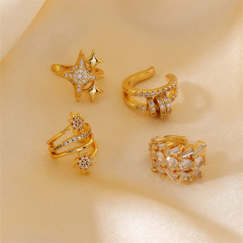 1 Piece Simple Style Shiny Round Heart Shape Plating Inlay Copper Zircon K Gold Plated Earrings