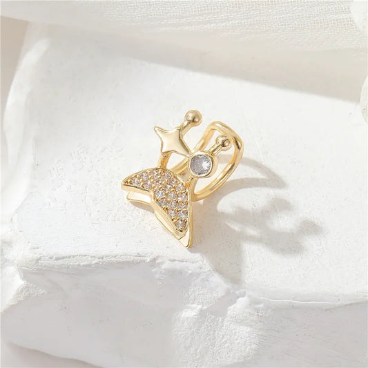 1 Piece Simple Style U Shape Butterfly Plating Copper Gold Plated Ear Cuffs