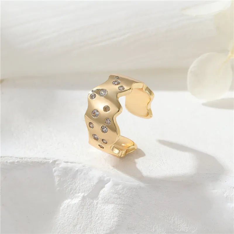 1 Piece Simple Style U Shape Butterfly Plating Copper Gold Plated Ear Cuffs