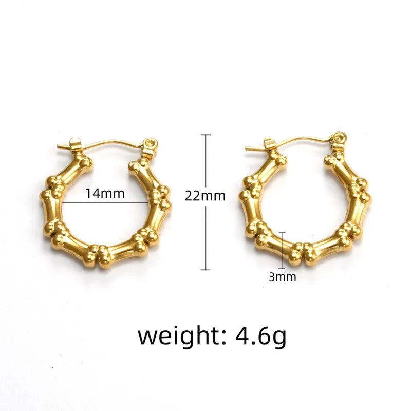 1 Piece Simple Style Unforgettable Stamping 304 Stainless Steel 18K Gold Plated Hoop Earrings