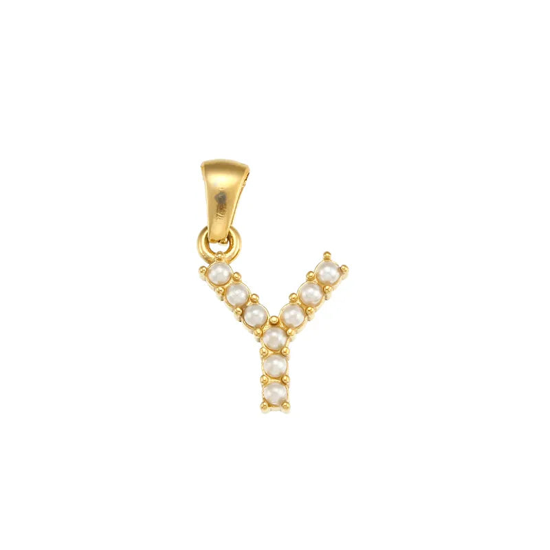 1 Piece Stainless Steel Artificial Pearls Zircon 18K Gold Plated Inlay Polished Pendant