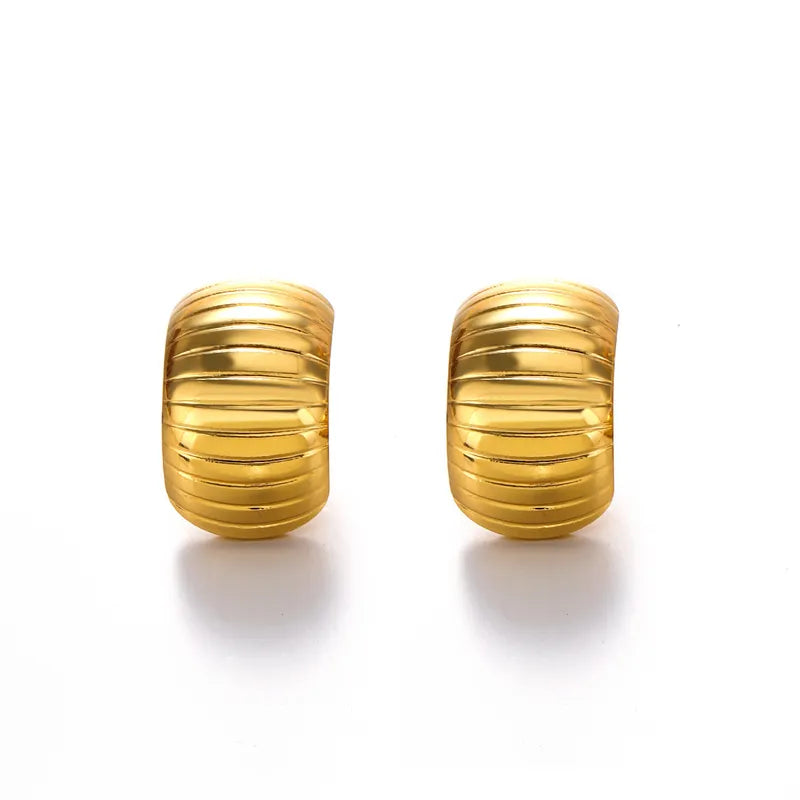 1 Piece Vintage Style Simple Style C Shape 304 Stainless Steel 18K Gold Plated Ear Studs