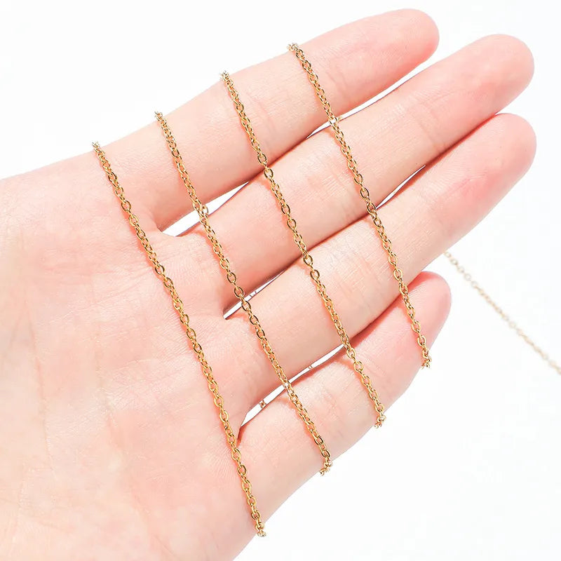 1 Roll Diameter 4mm Diameter 5mm Diameter 6 Mm 304 Stainless Steel 18K Gold Plated Geometric Polished Chain