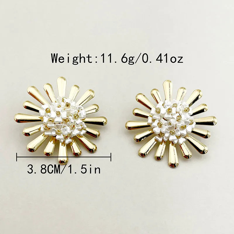 1 Set 1 Pair Elegant Streetwear Heart Shape Flower Enamel Plating 304 Stainless Steel 14K Gold Plated Ear Studs