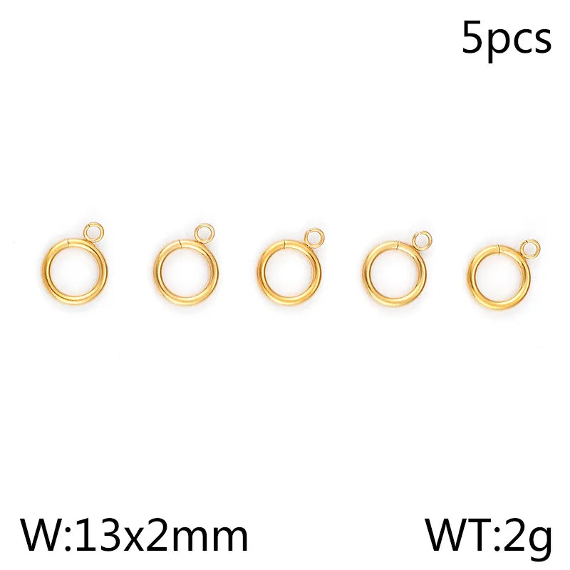 1 Set Stainless Steel 18K Gold Plated Solid Color