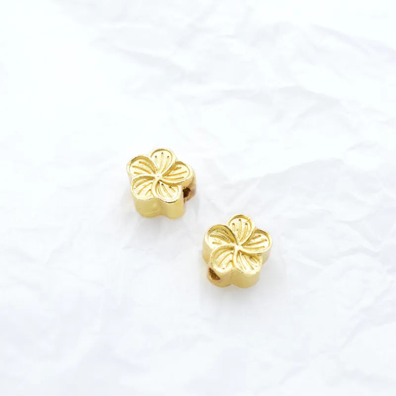 100 PCS/Package Alloy Flower Beads