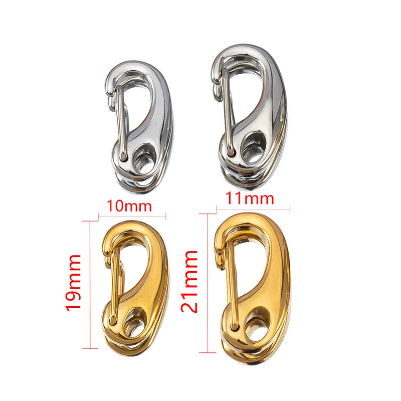 3 PCS/Package 10*19mm 11 * 21mm 304 Stainless Steel Solid Color Jewelry Buckle