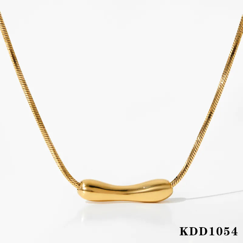 304 Stainless Steel 14K Gold Plated White Gold Plated Gold Plated Casual Solid Color Pendant Necklace