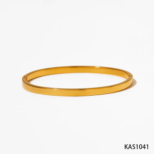 304 Stainless Steel 14K Gold Plated White Gold Plated Gold Plated Modern Style Plating Solid Color Bangle