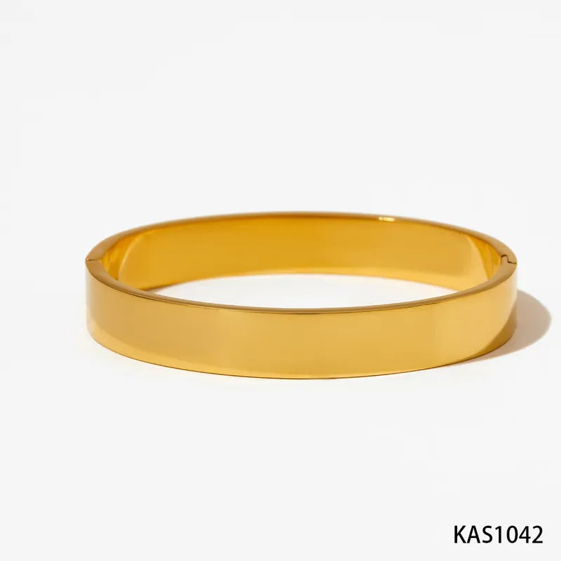 14K Gold Plated White Gold Plated Gold Plated Modern Style Plating Solid Color Bangle