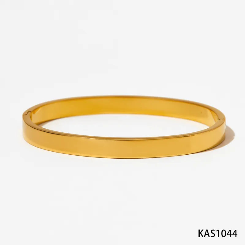 14K Gold Plated White Gold Plated Gold Plated Modern Style Plating Solid Color Bangle