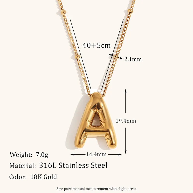 304 Stainless Steel 18K Gold Plated Casual Classic Style Plating Letter Pendant Necklace