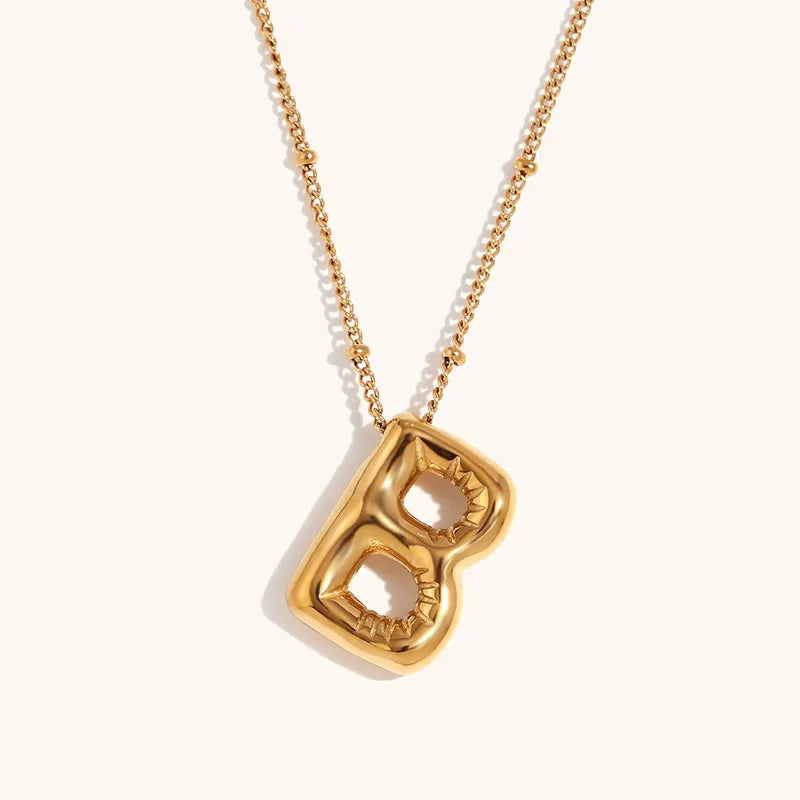 304 Stainless Steel 18K Gold Plated Casual Classic Style Plating Letter Pendant Necklace