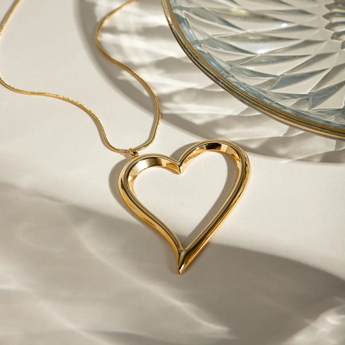 304 Stainless Steel 18K Gold Plated IG Style Basic Classic Style Plating Heart Shape Earrings Necklace